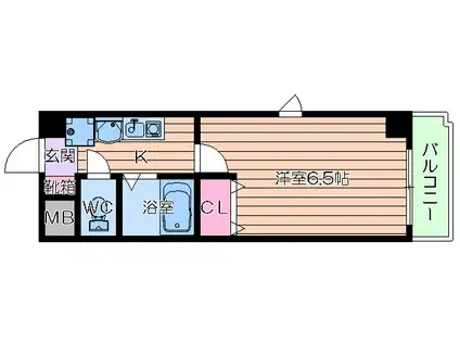 ブランシェ天満(1K/8階)の間取り写真