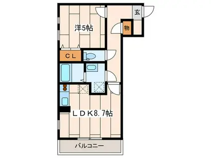 アートヒルズ横浜B棟(1LDK/1階)の間取り写真