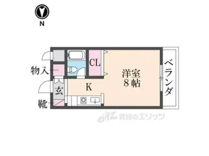 ビクトワール八木(ワンルーム/2階)の間取り写真
