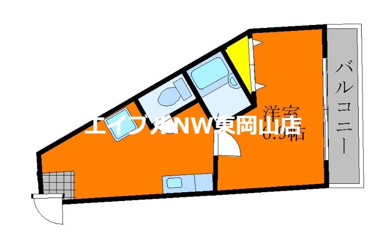 ポテト国富(1K/1階)の間取り写真