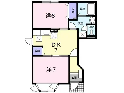 サンヒルズ大谷I(2DK/1階)の間取り写真