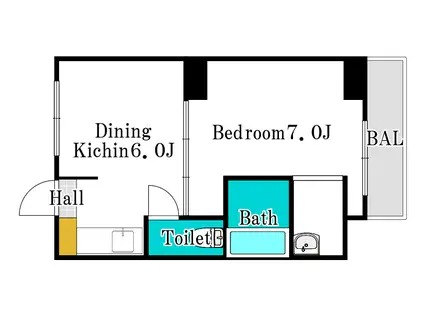ヴィラナリー児島(1DK/5階)の間取り写真