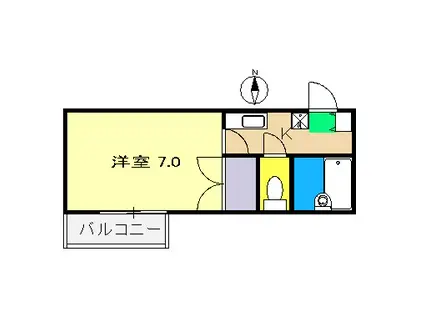 スチューデントハイツ島崎2号館(1K/1階)の間取り写真