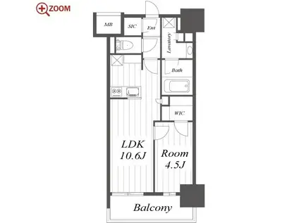 オープンレジデンシア池下THE ONE(1LDK/7階)の間取り写真