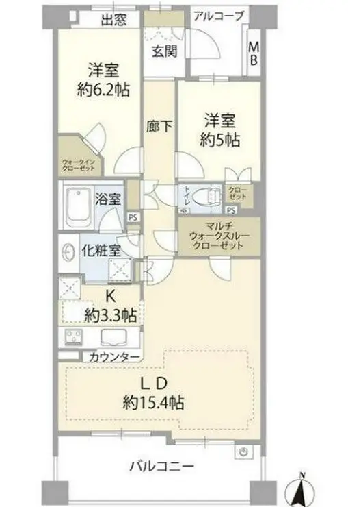 プラウド中野坂上 5階階 間取り