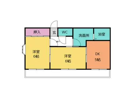 パレスコート(2DK/2階)の間取り写真