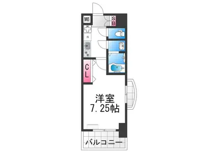 LUXEなかもず(1K/8階)の間取り写真