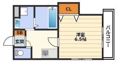 メゾンドアヴェルIV(1K/3階)の間取り写真