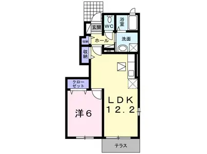 プロスペールコナンIIA(1LDK/1階)の間取り写真