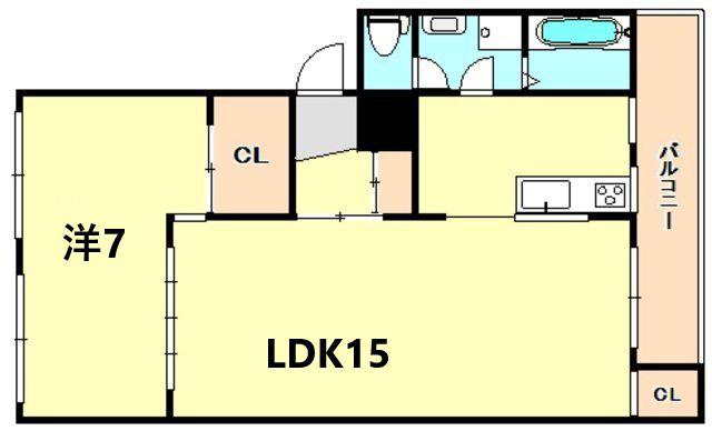 幸和マンション(1LDK/3階)の間取り写真