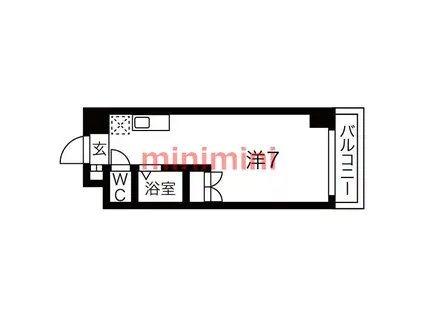 プレリュード江坂(ワンルーム/4階)の間取り写真