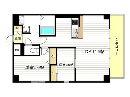 ARTIZA京橋ウエスト(2LDK/10階)の間取り写真