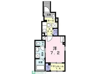 ラヴィ・コンフォール(1K/1階)の間取り写真