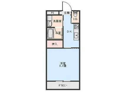 エメローズ南蔵王(1K/1階)の間取り写真
