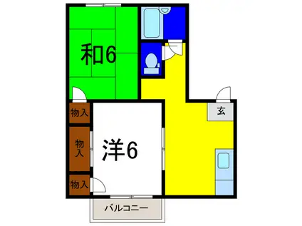 第4木内ハイツ(2DK/1階)の間取り写真