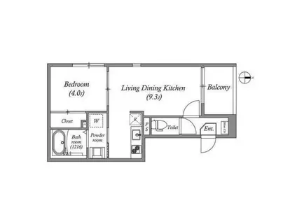 LEGARE桃谷(1LDK/1階)の間取り写真