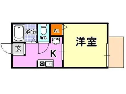 フレグランス神明(1K/2階)の間取り写真