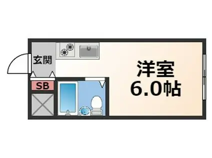 インテリジェントマンション・エソール(ワンルーム/2階)の間取り写真