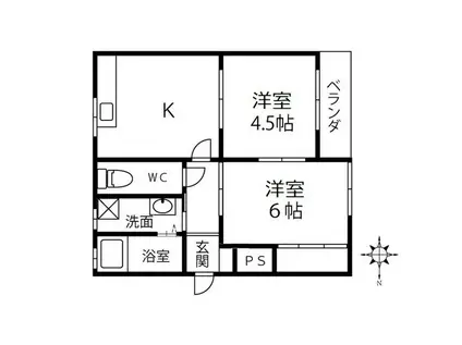 MAマンション(2DK/1階)の間取り写真