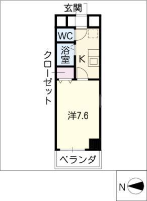 アスティオス港楽(1K/3階)の間取り写真