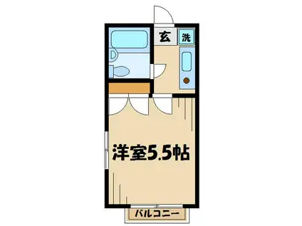 パレス菊野台(1K/3階)の間取り写真