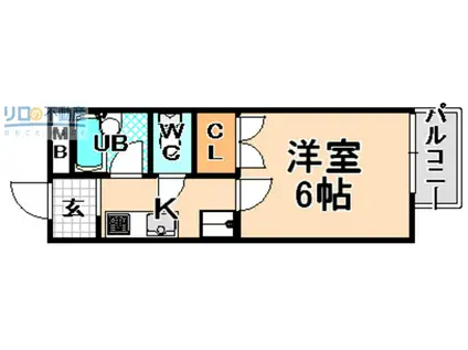 コンフォート桜ヶ丘(1K/2階)の間取り写真