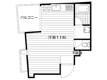 リトルハウス中央(ワンルーム/2階)の間取り写真