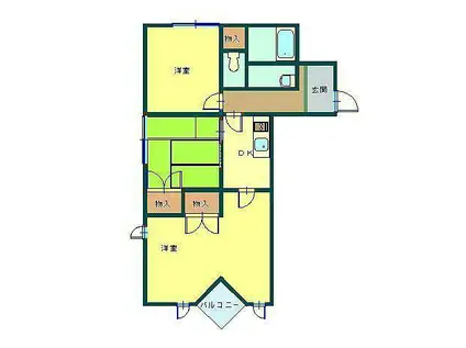 ビューネ駅南(3K/3階)の間取り写真