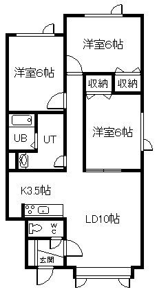 アルスハイデンスII(3LDK/2階)の間取り写真