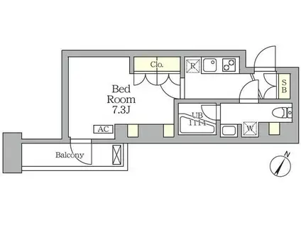 アジールコート三宿テラス(1K/2階)の間取り写真