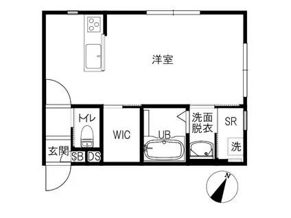 LE COFFRET(ワンルーム/1階)の間取り写真