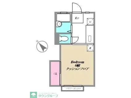 シャトルK2(1K/2階)の間取り写真