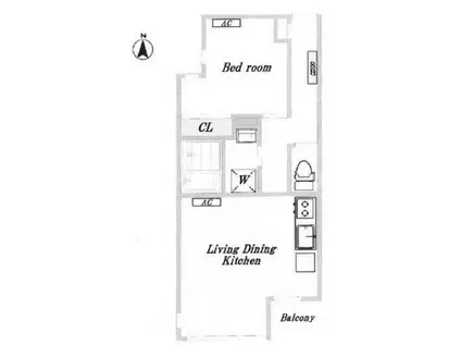 カーサ麻布アネックス(1LDK/4階)の間取り写真