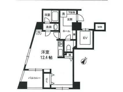 セントパレス西神田(1DK/2階)の間取り写真