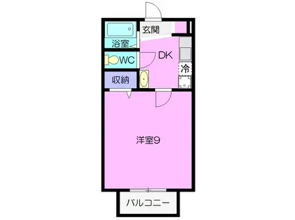 リベルテコートYS(1K/2階)の間取り写真