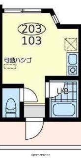 オアシス井土ヶ谷(ワンルーム/2階)の間取り写真