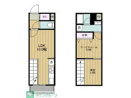 PRIER SANNO(2LDK/1階)の間取り写真