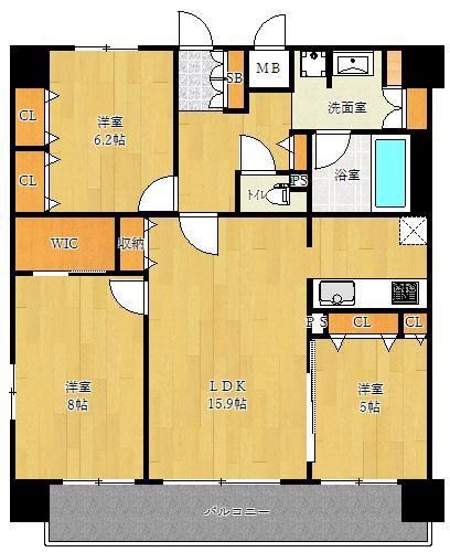 セノアタワー新大阪(3LDK/13階)の間取り写真