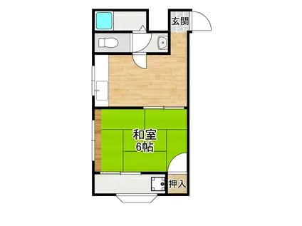 共進ハイツ(1K/3階)の間取り写真