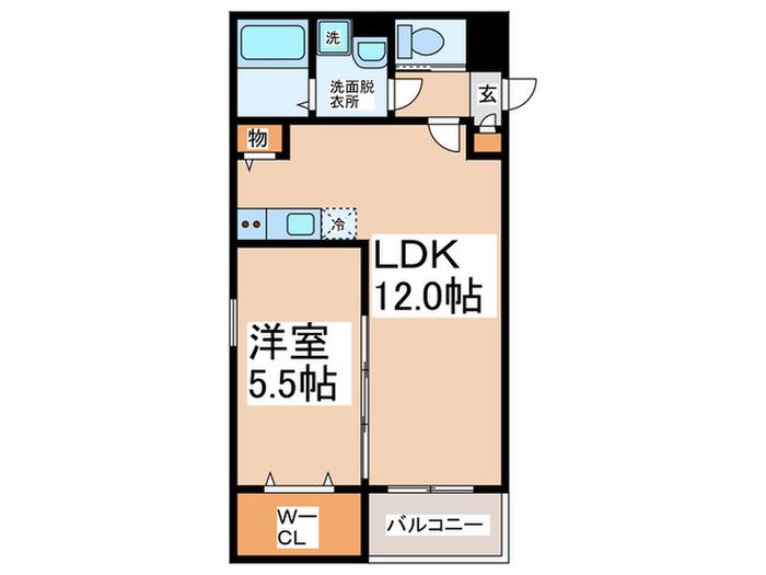ジーメゾン泉佐野エクセリエ(1LDK/1階)の間取り写真