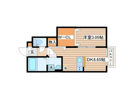 BERILLO(1DK/1階)の間取り写真