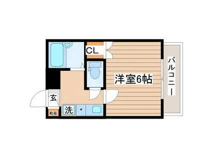 テラス苦竹(1K/5階)の間取り写真