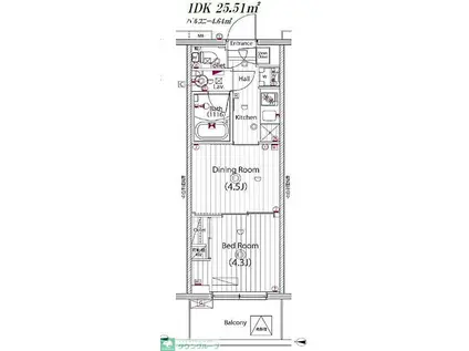 ガーラ・プレシャス四ツ木(2K/1階)の間取り写真