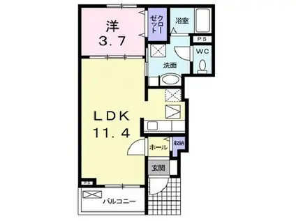 サン・ボヌ-ル(1LDK/1階)の間取り写真