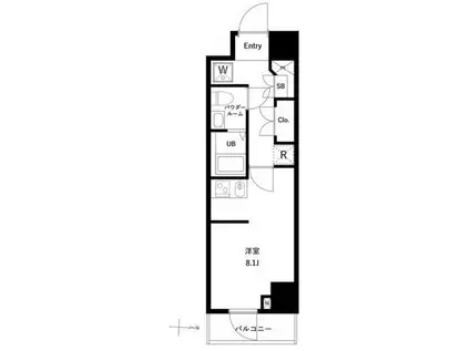 ジェノヴィア両国6グリーンヴェール(ワンルーム/3階)の間取り写真