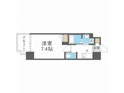 プレイシズ シンオオサカ(1DK/4階)の間取り写真