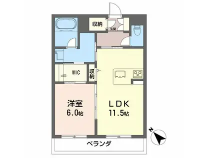 シャーメゾンアルバスII(1LDK/1階)の間取り写真