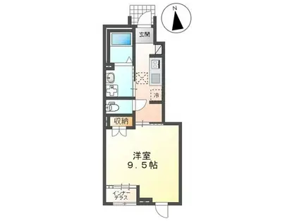 プラウディア高砂(1K/1階)の間取り写真