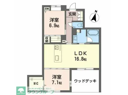 NC STYLE 一社(2LDK/1階)の間取り写真