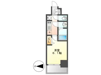 プレサンスSAKAEフロント(1K/10階)の間取り写真